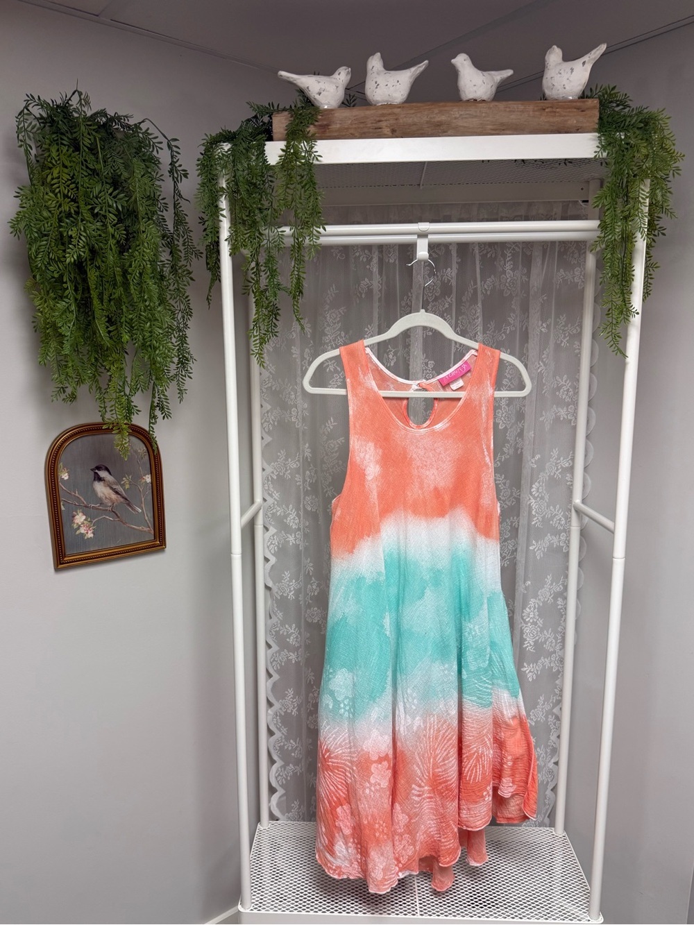 Crazy Fish Tropical Ombre Tie Dye Sleeveless Beach Resort Sun Dress Women's XXL
